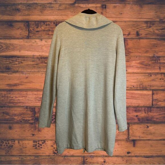 Akris Punto Heather Beige Wool Knit Mock Neck Cardigan Jacket Size 8 - Picture 2 of 8